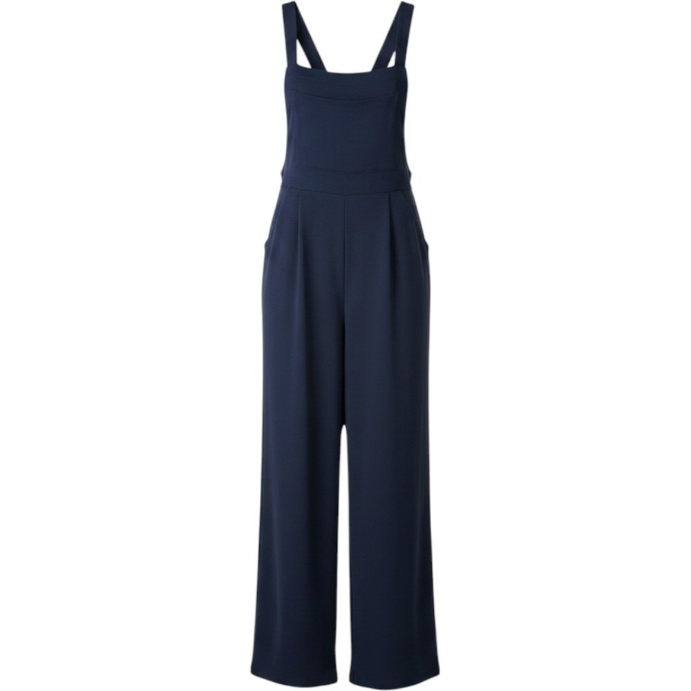 Moon Wood Jumpsuit Women 4XL Blue Excellent Wide Leg Bib Overalls Pockets